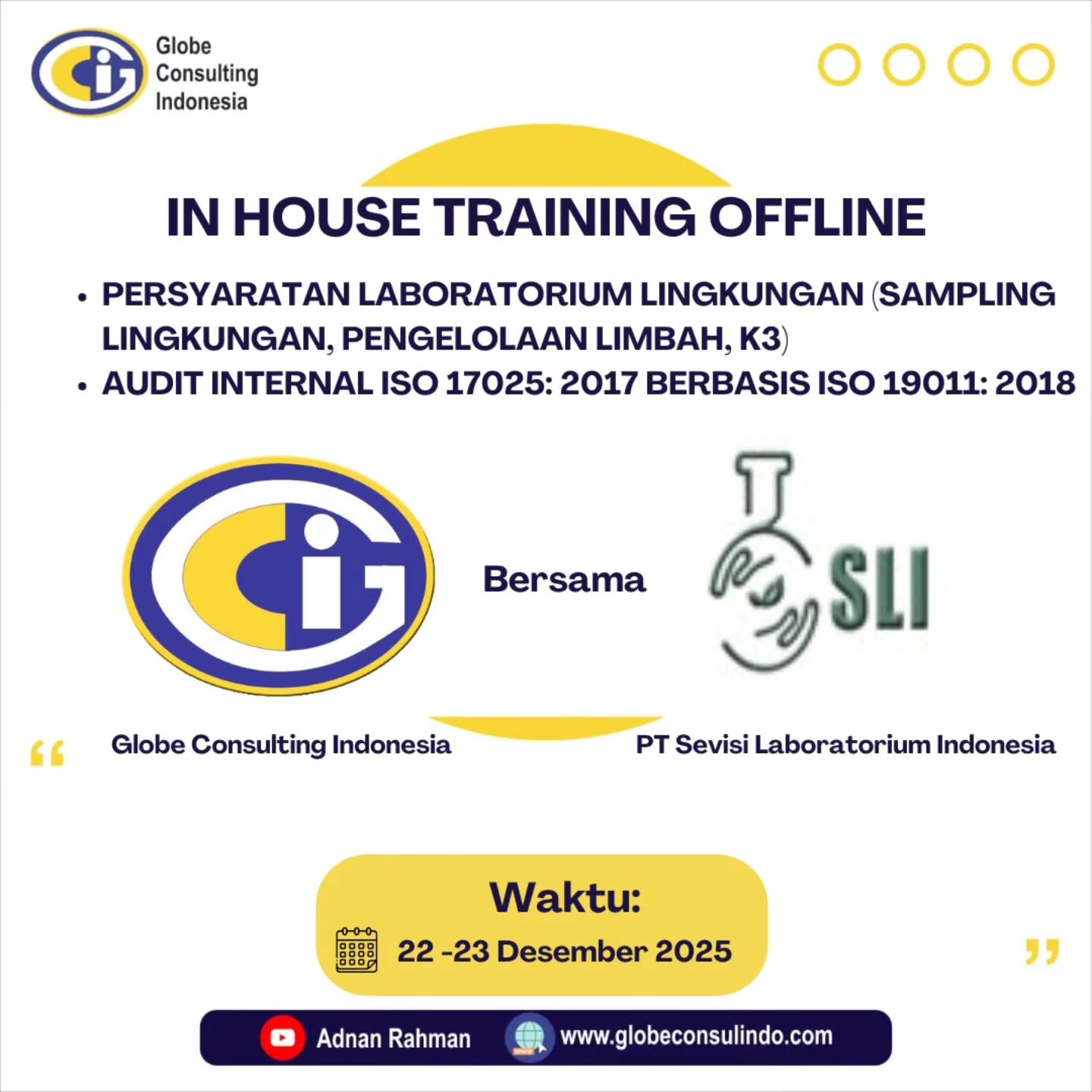 In House Training Syarat Lab. Lingkungan